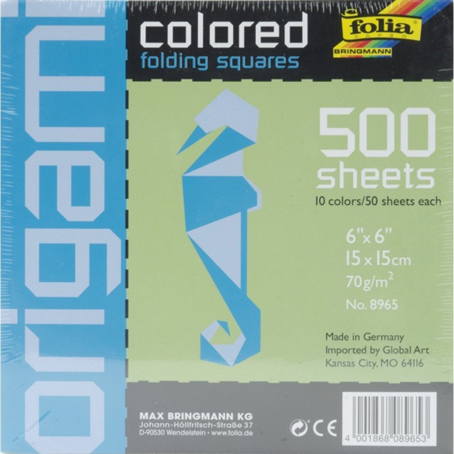 Folia Origami Colored Folding Squares 500pk 6x6"