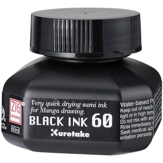 ZIG CARTOONIST BLACK INK 60 2OZ 60ml