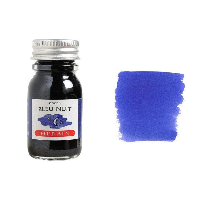 J. HERBIN FOUNTAIN PEN INK 10ML BLEU NUIT/NIGHT BLUE