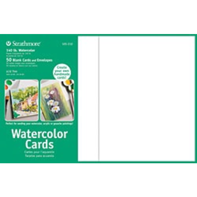 STRATHMORE WATERCOLOR CARDS 140LB 50PK