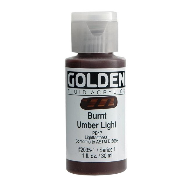 Golden 1oz Fluid Burnt Umber Light Series 1