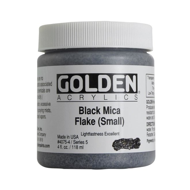 Golden Medium 4oz Black Mica Flake Small