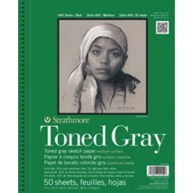 STRATHMORE TONED GRAY SKETCH PAD 9x12 50 SHEETS