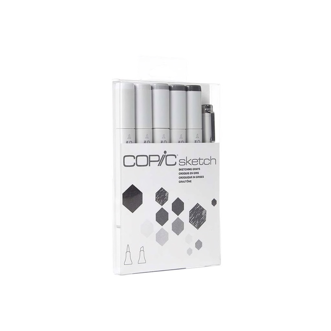 Copic Pack Copic Sketch Marker Grays 6 pack set