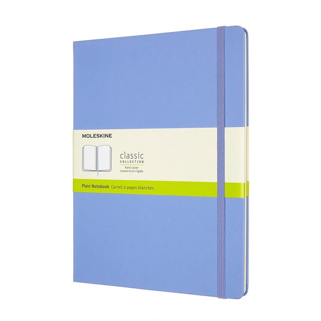 Moleskine Classic Notebook, Extra Large, Plain, Hydrangea Blue, Hard Cover (7.5 X 9.75)