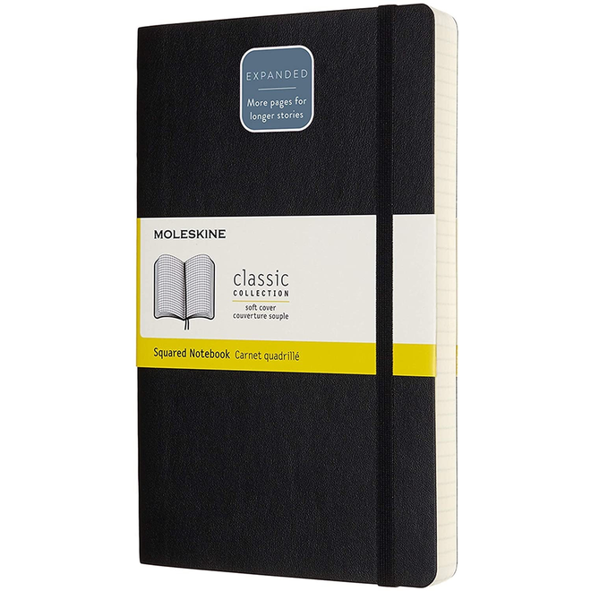 Moleskine Softcover Squared 5 x 8.25" 13x21 cm Double thick 400 pages