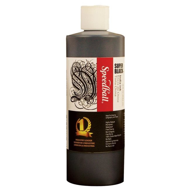 Speedball Super Black India Ink 473ml