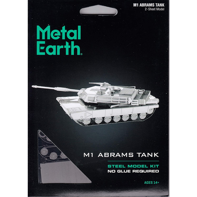 METAL EARTH 3D MODEL SILVER: M1 ABRAMS TANK