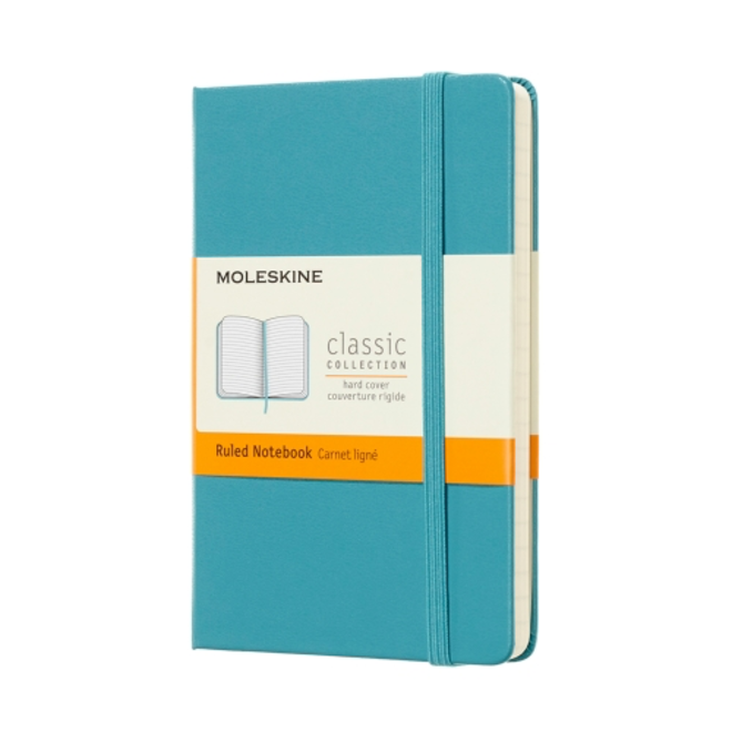 MOLESKINE CLASSIC COLLECTION HARD COVER RULED NOTEBOOK TURQUOISE