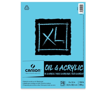 CANSON OIL & ACRYLIC CANVAS PAPER 136 LB 11 X 14 PAD 24 SHEETS