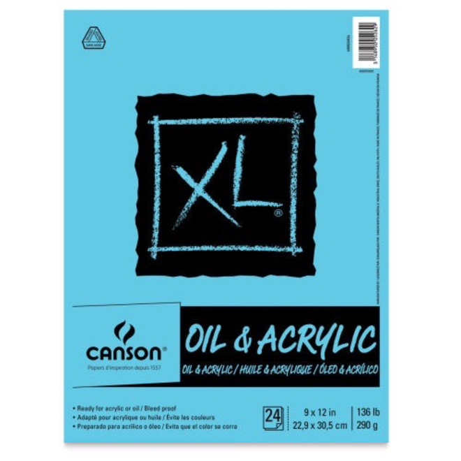 CANSON OIL & ACRYLIC PAPER 136 LB 11 X 14 PAD 24 SHEETS