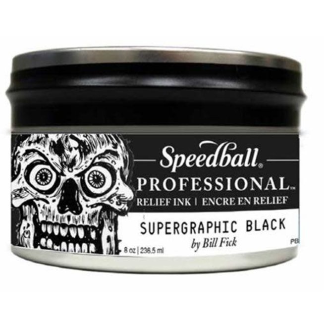 Speedball Professional Relief Printing Ink 8oz Supergraphic Black by Bill Fick
