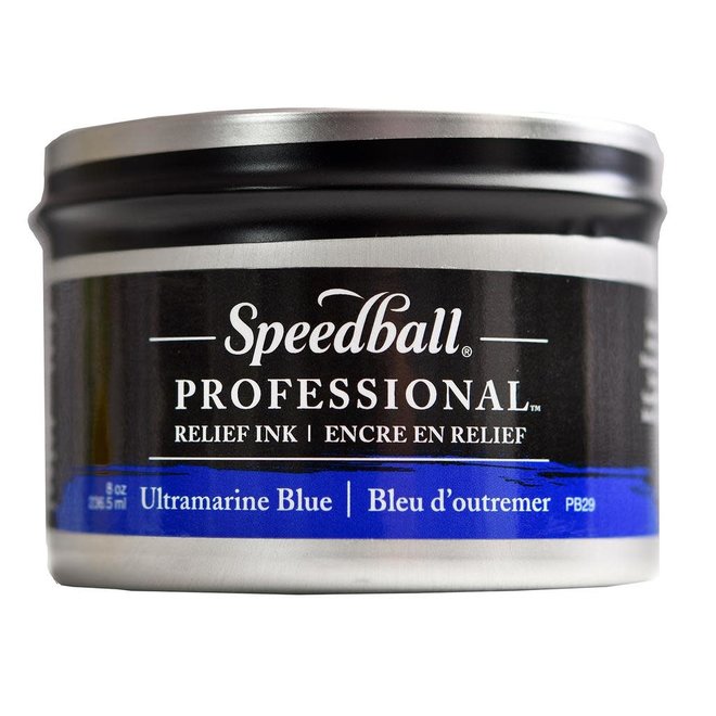 Speedball Professional Relief Printing Ink 8oz Ultramarine Blue