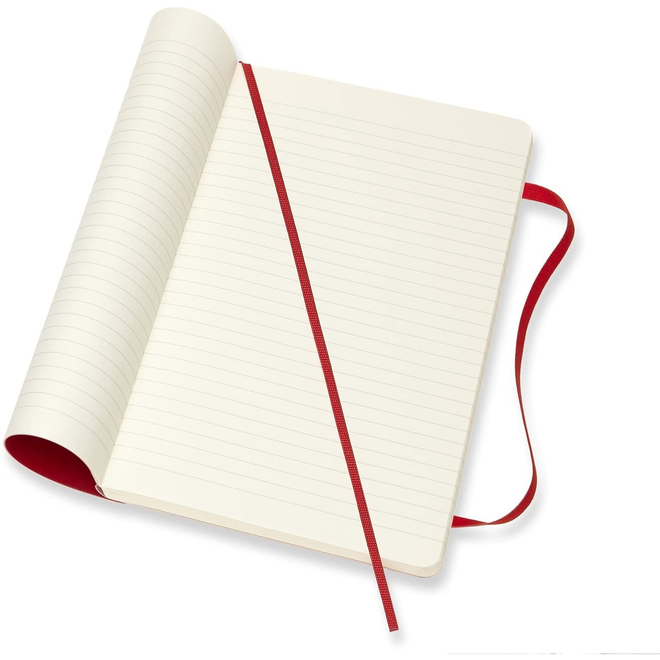 Moleskine Classic Notebook, Large, Ruled, Scarlet Red, Soft Cover (5 X 8.25)