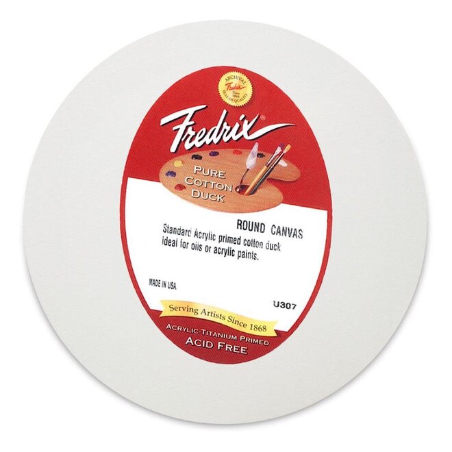Fredrix Artist Series Round Acrylic Primed Cotton Canvas, Round, 20"