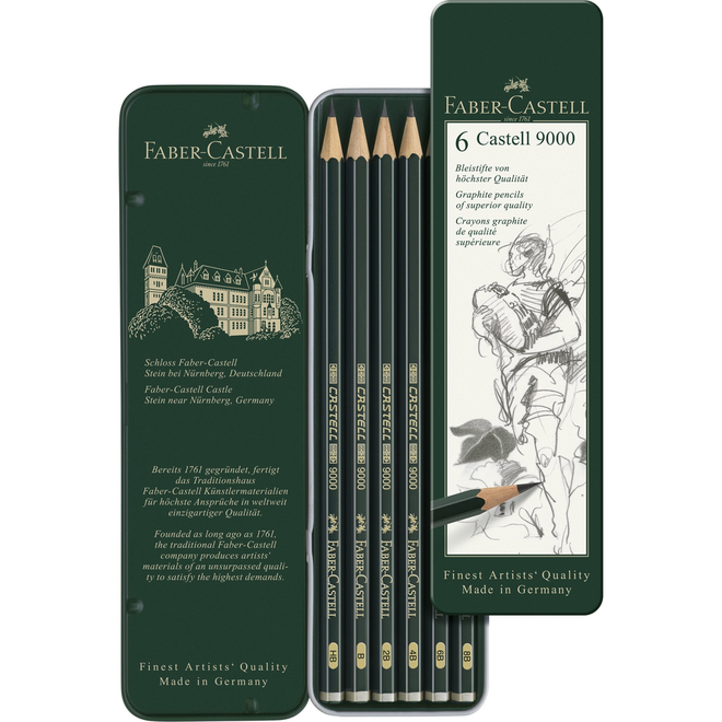 Faber Castell Graphite 9000 Series Set 6Pk