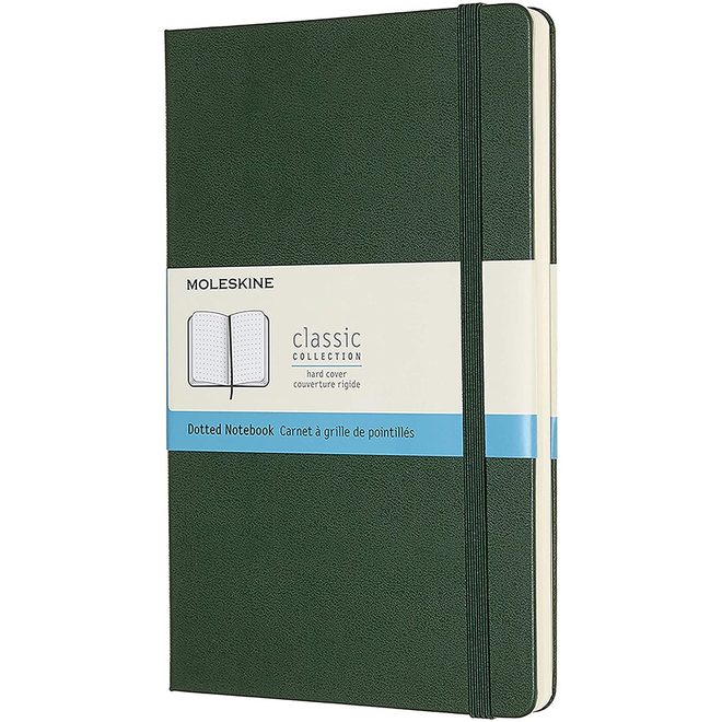 MOLESKINE CLASSIC COLLECTION HARD COVER DOTTED NOTEBOOK GREEN