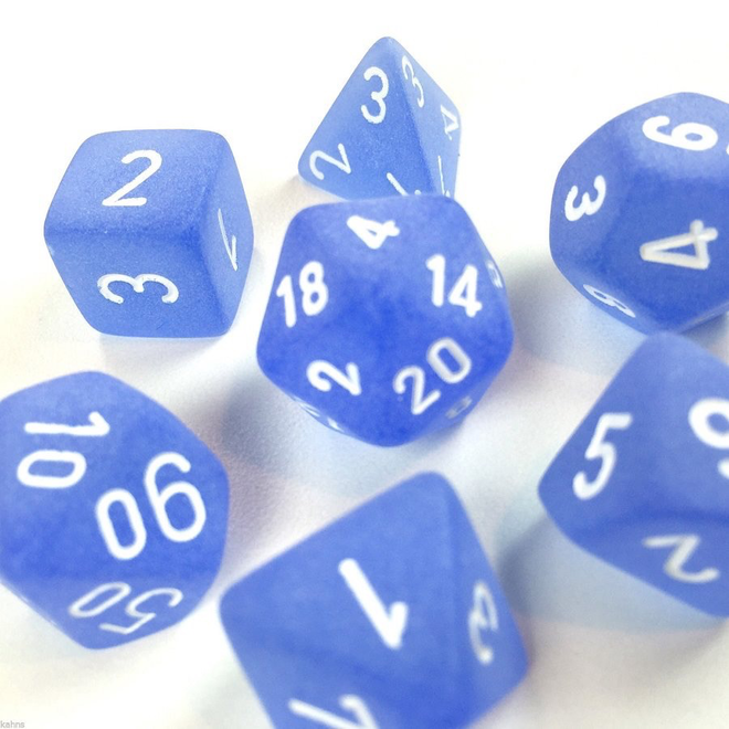 Chessex Frosted 7pc Blue/White