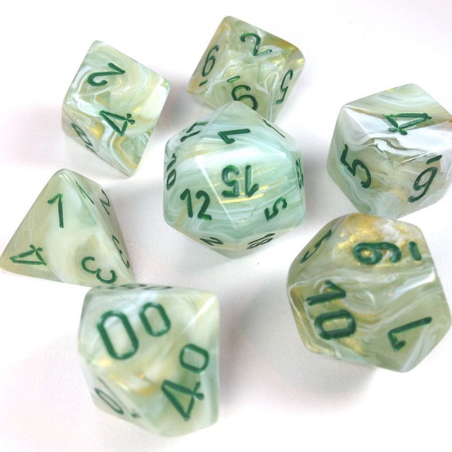 Chessex Marble 7Pc Green/Dark Green