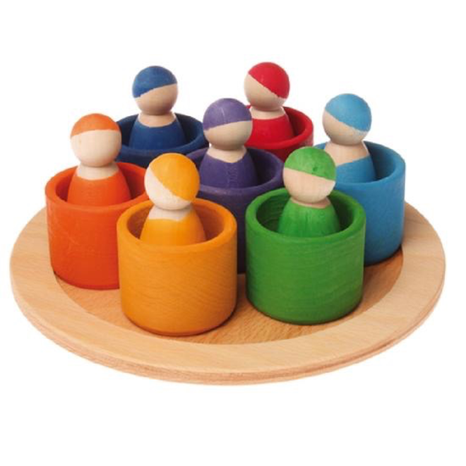 Gimm's Spiel Und Holz - 7 Rainbow Friends In 7 Rainbow Bowls