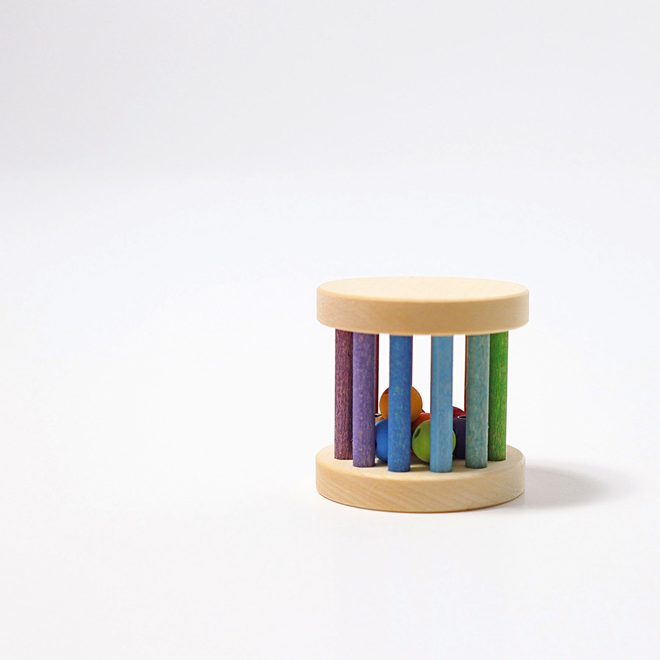 Grimm'S Spiel Und Holz Ideas For Playing: Mini Rolling Wheel With Bell Rainbow