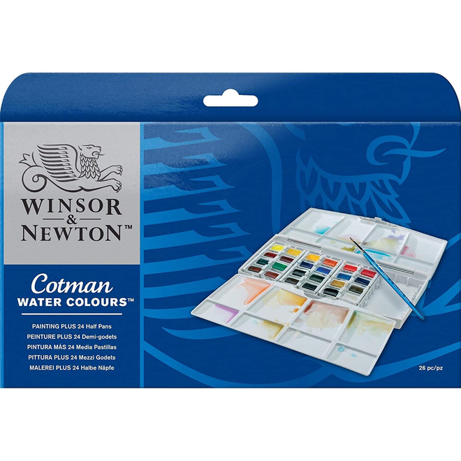 Winsor & Newton Cotman Watercolors 24 Half Pan