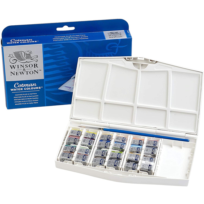 Winsor & Newton Cotman Watercolors 24 Half Pan