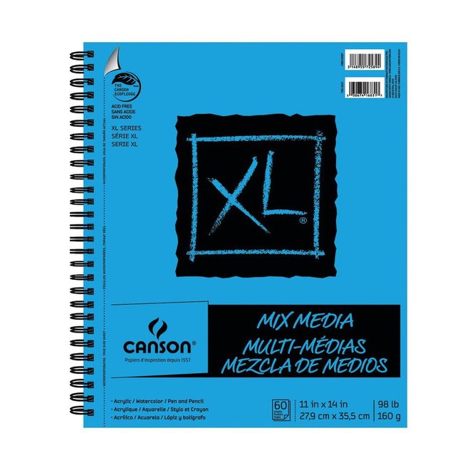 Canson XL Mixed Media Paper Sketchbook - 60 Sheets, 160g / 98lb, 11x14"