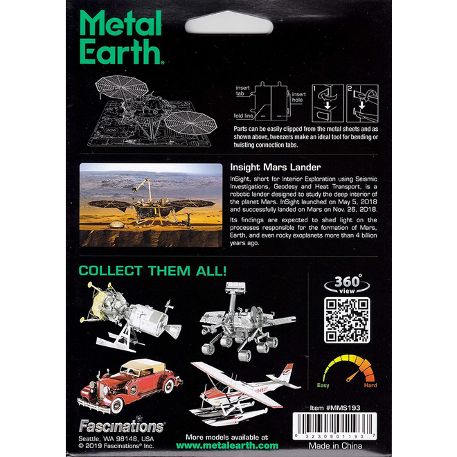 Metal Earth 3D Model: Insight Mars Lander