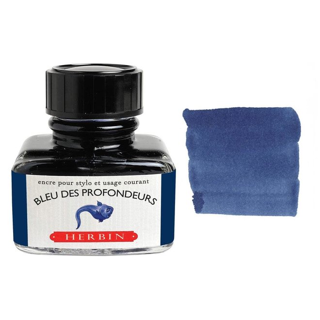 J. Herbin Fountain Pen Ink 30Ml Bleu Des Profondeurs / Deep Blue