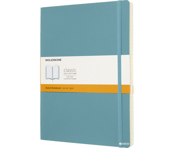 MOLESKINE CLASSIC COLLECTION SOFT COVER RULED NOTEBOOK  7.5X9.75 TEAL
