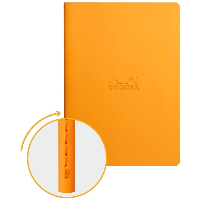Rhodia Rhodiarama Sewn Spine Notebook Lined 5.5x8.5 Orange