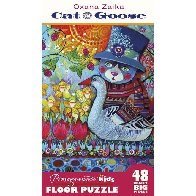 Pomegranate Kids 2X3 Feet 48 Really Big Pieces Floor Puzzle: Cat With Goose