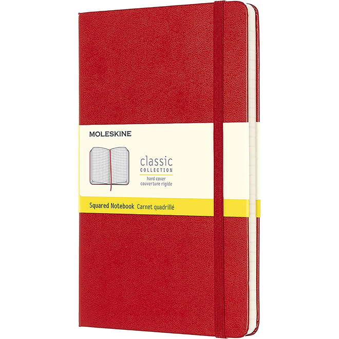 MOLESKINE LARGE HC SQUARED NOTEBOOK RED