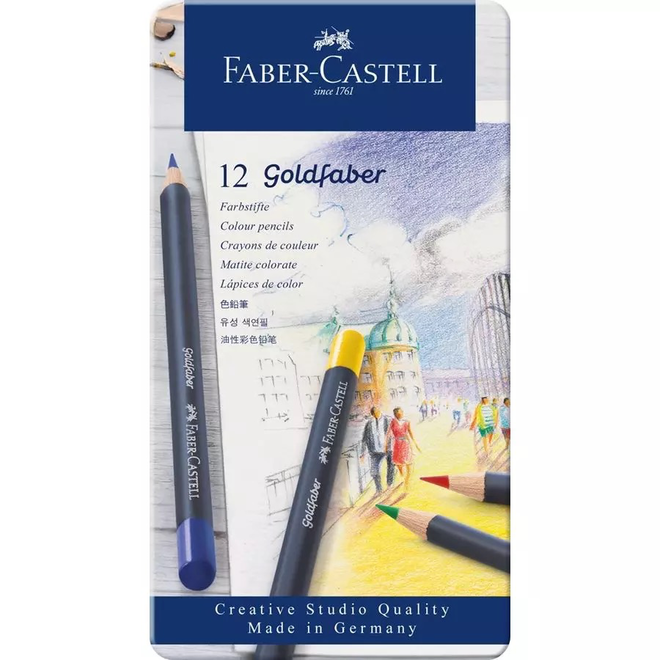 Faber Castell Goldfaber Coloured Pencils Tin of 12