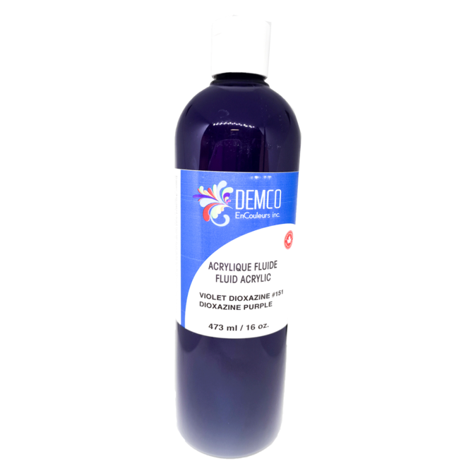 Demco 16OZ 473ML Fluid Acrylic Dioxazine Purple