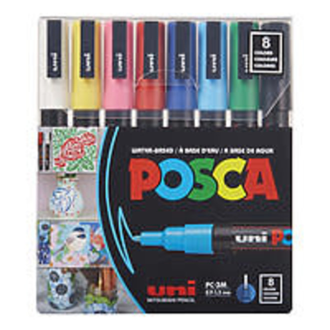 Posca PC-3M Fine 8 Colour Set