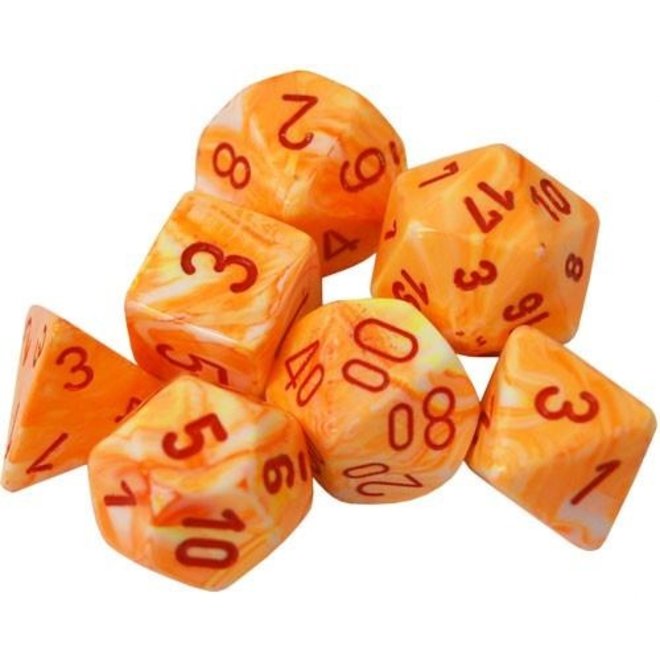 Chessex Dice Festive 7 Piece Sunburst/Red