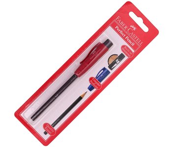 FABER CASTELL PERFECT PENCIL W/ SHARPENER RED SMALL