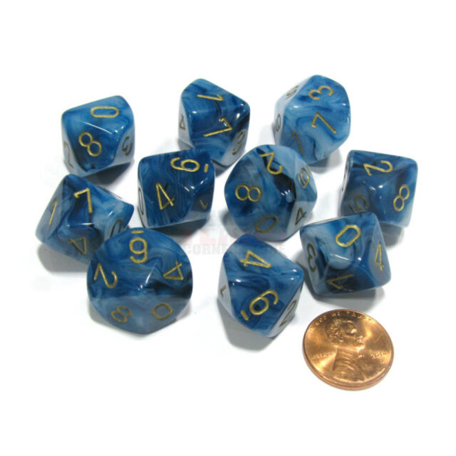 Chessex Phantom: 7Pc Teal/Gold Dice Set