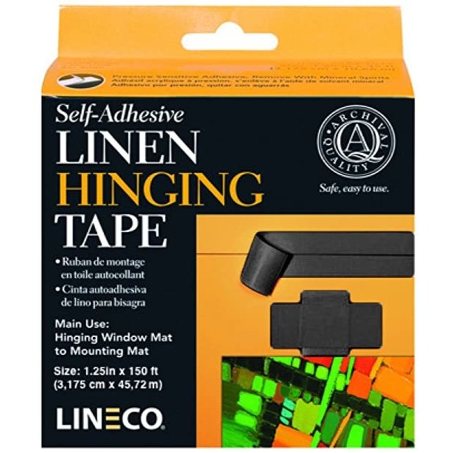 Lineco Self-Adhesive Linen Tape Black 1 1/4X35FT"