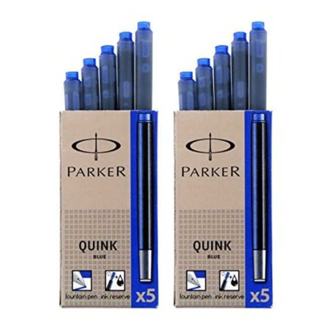 Parker Quink Fountain Pen Cartridges X5 Blue