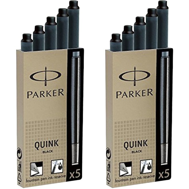 Parker Quink Fountain Pen Cartridges X5 Black