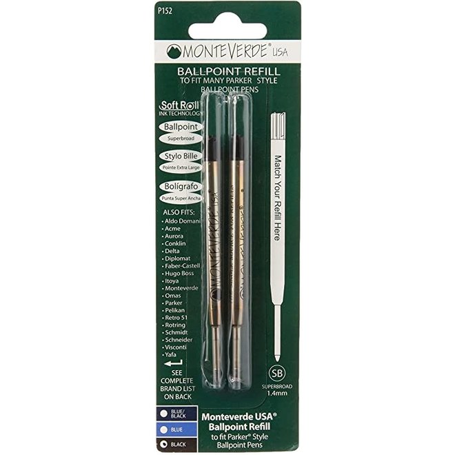 Conklin Soft Rollerball Refill To Fit Parker Ballpoint Pens Black