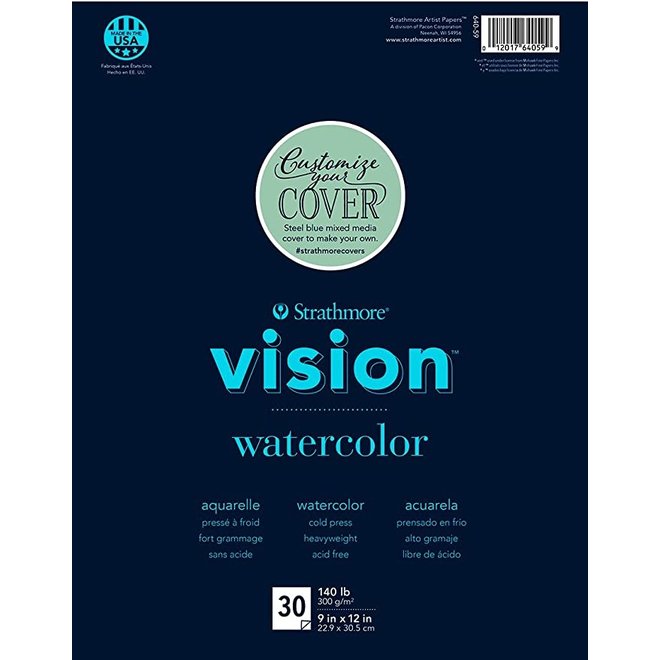 Strathmore Vision Watercolour Pad 30 Sheets  9x12"