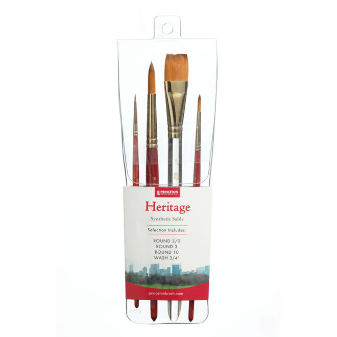 Princeton  Heritage Synthetic Sable Watercolor & Acrylic Brushes, Synthetic Sable Watercolour Set