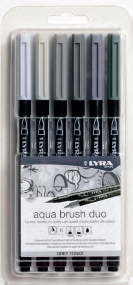 Lyra Aqua Brush Duo Grey Set - Endeavours ThinkPlay