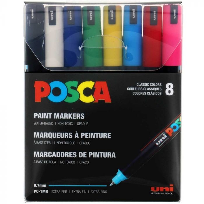 Uniball POSCA PC-1MR Soft Pastel Colours Kit of 8 Paint Marker