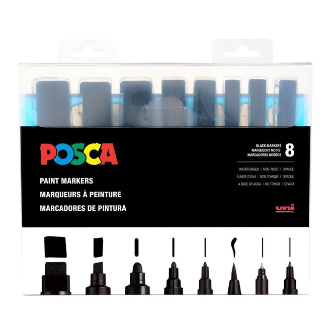 Posca Paint Marker Sets 8 Marker All Black Set