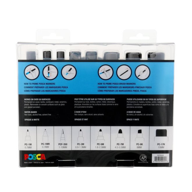 Posca Paint Marker Sets 8 Marker All Black Set